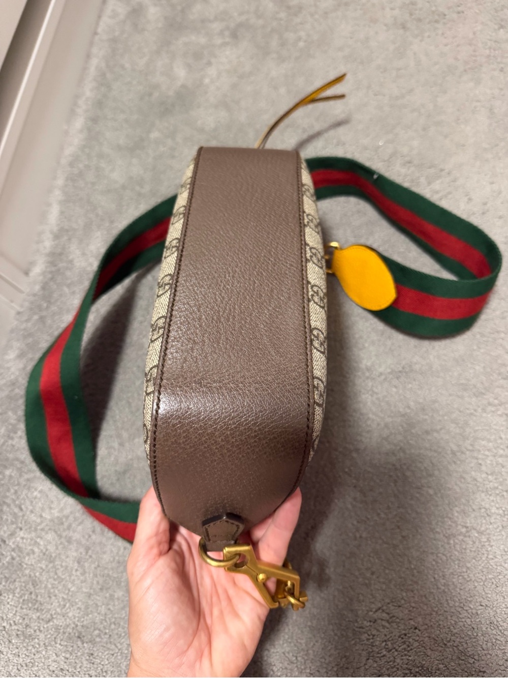 Gucci GG Supreme Canvas Crossbody with Green-Red Web Stripe - Picture 7 of 10